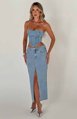 Flor Maxi Skirt - Blue