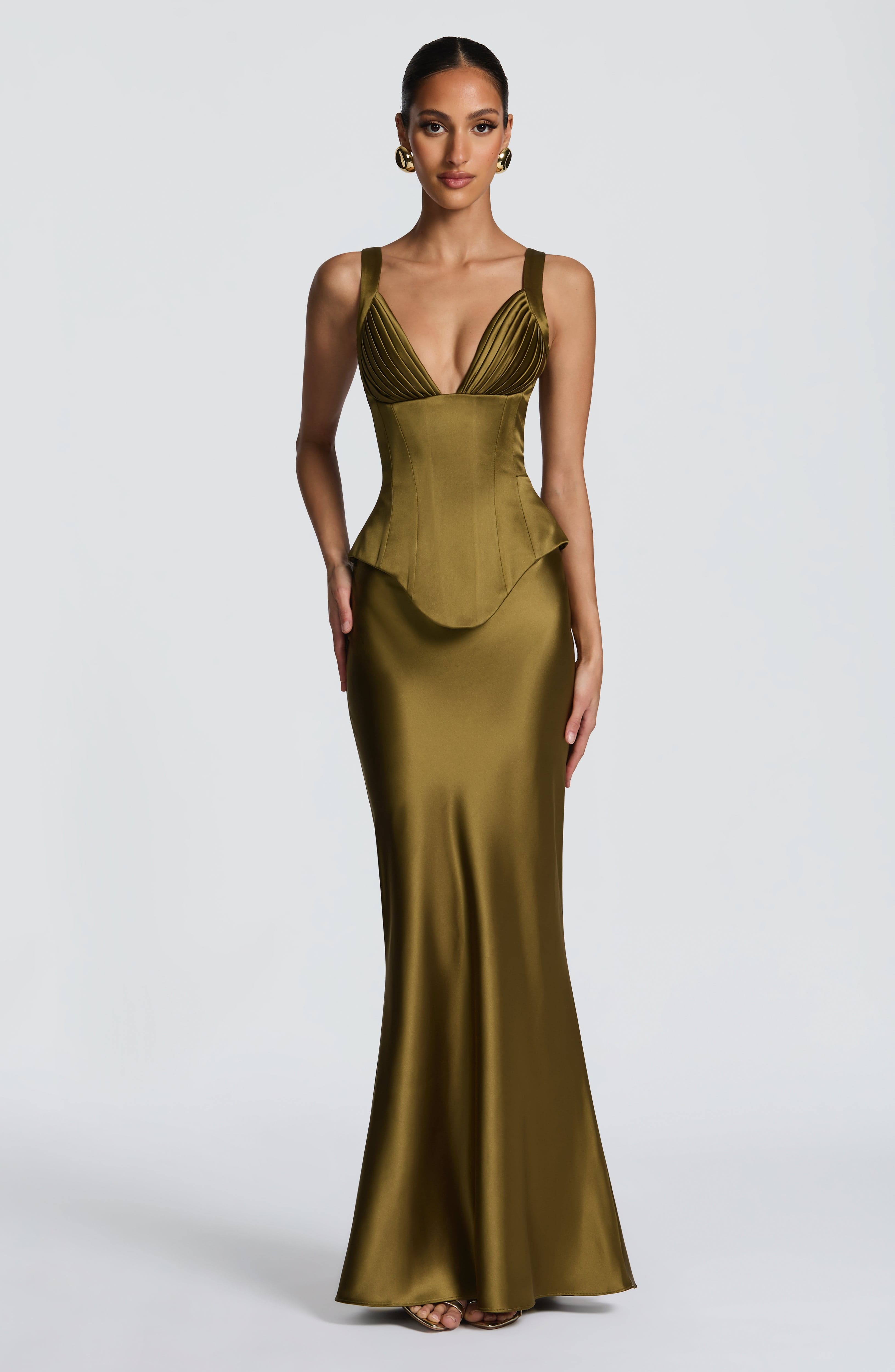 Atlanta Maxi Skirt - Deep Olive
